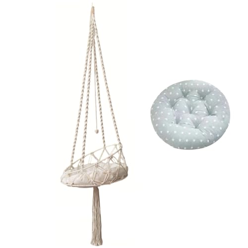 AOpghY Katze Hängematte 51 '' langes Hängekatze Bett mit 15,8 '' Kissen Boho Macrame Hängematte Katze Swing -Bett hängende Katzenwand -Hängematten -Dekor für Haustierschlafe, Haustierprodukte von AOpghY