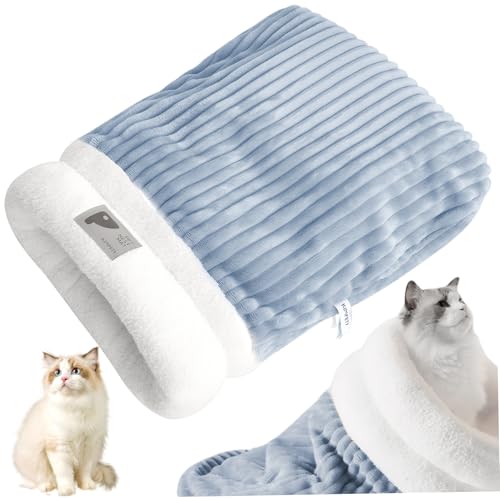 AOpghY Katze Schlafsack, weicher Warmer Katze Winter Schlafsack, 360 ° Wickelbedeckte Katzensack, waschbares süßes Katzenbett für innerhalb von 5 kg Catscat Häuser Eigentumswohnungen von AOpghY