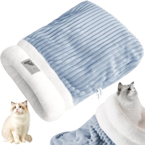 AOpghY Katze Schlafsack, weicher Warmer Katze Winter Schlafsack, 360 ° Wickelbedeckte Katzensack, waschbares süßes Katzenbett für innerhalb von 5 kg Katzen Katzenbedarf von AOpghY