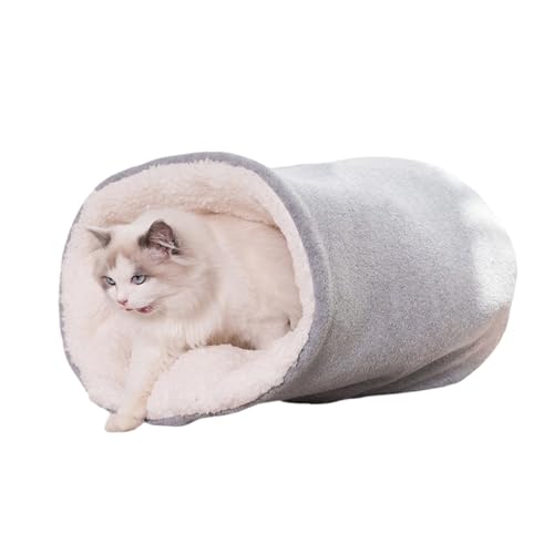 AOpghY Katze Schlafsack Weiche Plüsch 15x13 Zoll Katzen Winter Schlafsack, 360 ° Wrap Hideaway Katzenbett Höhle leicht zu lagern Welpenbett für Innenkatzen und Welpen Katzenzubehör von AOpghY