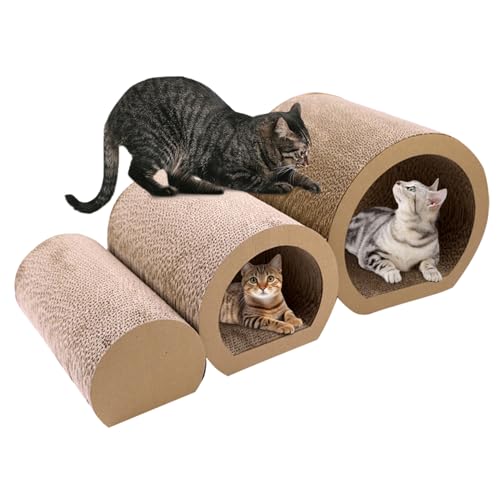 AOpghY Katzen -Tunnelbett, 3pcs 3 Größen Katzenkratzerbett, Wellpapier Katzenkratzer, Versteck und Spiel DIY -Katzenrad für Innenkatzen Haustierartikel von AOpghY