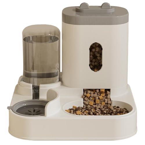 AOpghY Katzenfutter- und Wasserspender 2 in 1 automatische Katzenfuttermittel Wasserer Abnehmbarer Katzenfutter und Wasserschale Setzen von AOpghY