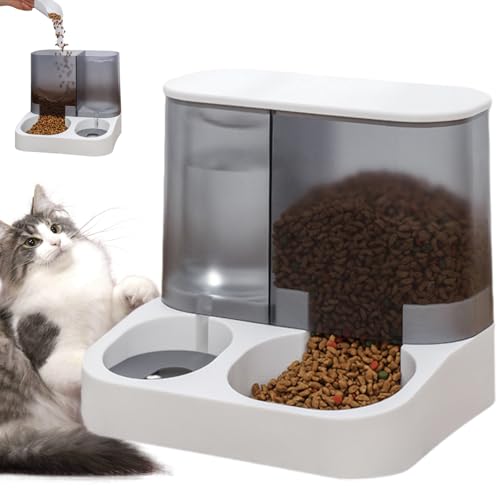 AOpghY Katzenfutter- und Wasserspender integriert Großvolumen Automatische Katzenfutterdiener transparent abnehmbar waschabable einfache Nachfüllung Pet Feeder Haustier Täglicher Notwendigkeiten von AOpghY