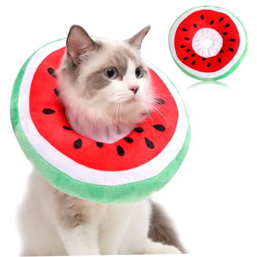 AOpghY Katzenkegelkragen weiche Anti-Biss ＆ Kratzer Katzenkegel nach der Operation süße Wassermelonen Design Cat Recovery Collar für 3,3-6,6 lbs Haustier Pet Products von AOpghY