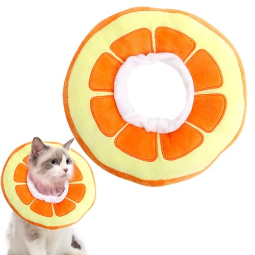 AOpghY Katzenkragen Weiche Katzenwiederherstellung Halsband Orange Design Weichkegel für Katzen einstellbare Katzenkegel nach Operation Cat Recovery Collar für Haustiere 3-6,5 kg Haustierartikel von AOpghY