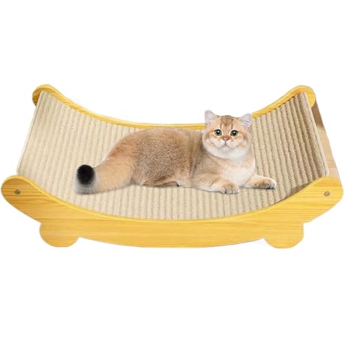 AOpghY Katzenkratzbett 2 in 1 Sisal Cat Kratzplatte Gebogene Katzenkratzer Dampproof Sturdige Kratzfeste einfache Baugruppe Katzenkratzer, L -Haustierwaren von AOpghY