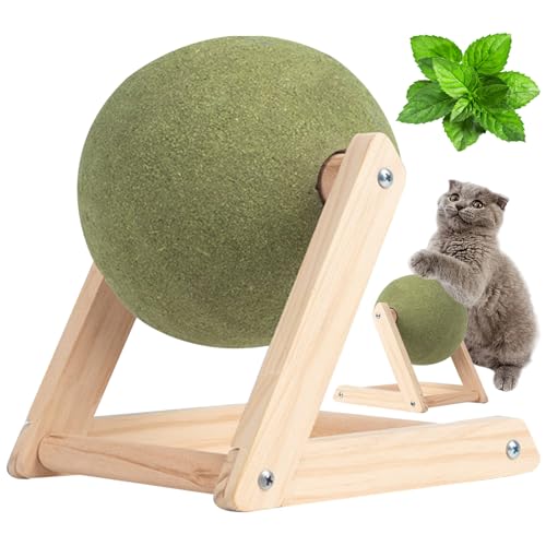 AOpghY Katzenkratzerspielzeug interaktive Katzenkratzpfosten sicherer Katzenminzen -Katzenkratzkugel mit Holzstand Cat Croboper Ball Toys S Haustierprodukte von AOpghY