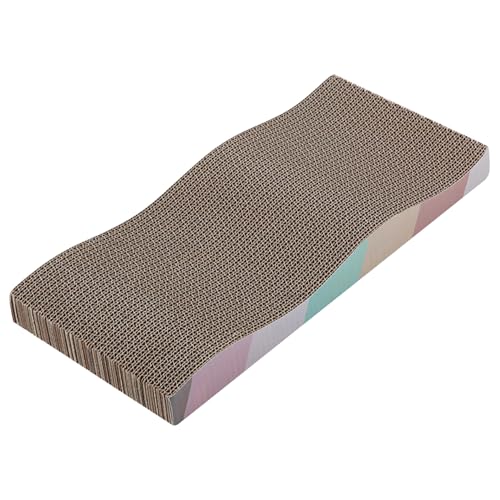 AOpghY Katzenkratzplatte, 17x8 Zoll doppelseitig Wellpapier Katzenkratzer, Wellenfilm-Katzenpolster, Pappkatze Kratzer für Innenkatze CatsScratching Pads von AOpghY