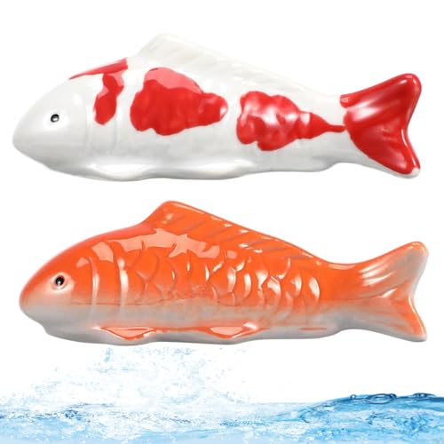 AOpghY Koi Fischdekor Keramik Cartoon süßes schwimmendes Fisch sicher für Fische schwebbar 3,9x1.4x1.6 in künstlichem Fisch Aquarium Dekor Haustier Daily Notwendigkeiten von AOpghY