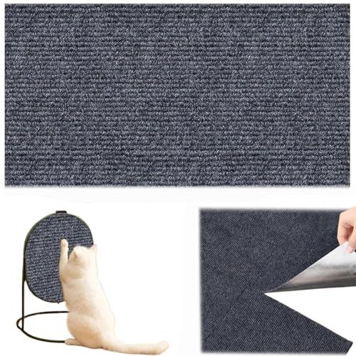 AOpghY Kratzmatte für Katzen, 16x39 Zoll, zuschneidbar, selbstklebend, zum Selbermachen, Kletterkratzbrett, Kratzfest, Schutz für Katzenkratzmöbel, dunkelgrau, Haustierbedarf von AOpghY