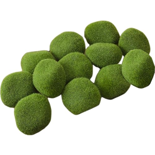 AOpghY Moosgesteine ​​12pcs 3.2x2,8 gefährdete Mooskugeln künstlich realistisch gefälschte Moosgrün -Moos -Dekor für Terrarium, Garten, Topfpflanze, Microlandscape Pet Supplies Essentials Essentials von AOpghY