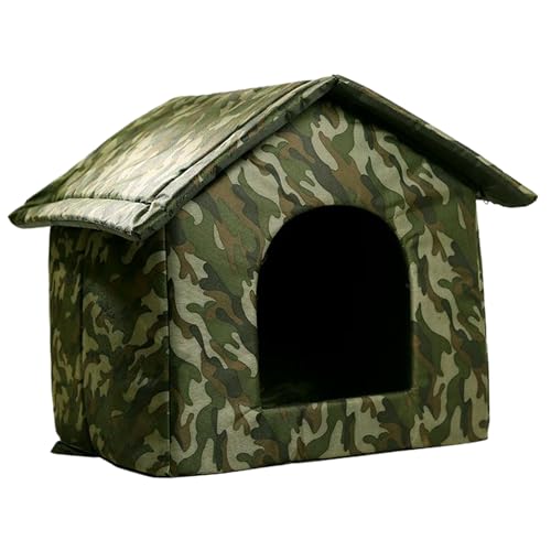 AOpghY Outdoor Cat House 14x14x14 Faltbar isoliertes Katzenhaus Outdoor wasserdichte waschbare Anti-Rutsch-Katzenunterkünfte für Haustiere in Veranden, Hurwayscat-Häuser Eigentumswohnungen von AOpghY