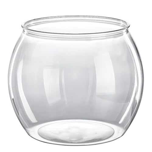 AOpghY Plastikfischschalen 6.3 '' Dia Clear Goldfish Bowl Bruchsichere Fischschüssel Vase kleine Aquarium Fischschale für hydroponische Pflanzer Terrarium Schüssel Büro Tisch Dekor Tierwaren von AOpghY