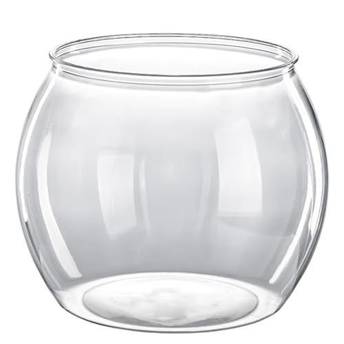 AOpghY Plastikfischschalen 6.3 '' Dia Clear Goldfish Bowl Bruchsichere Fischschüssel Vase kleine Aquarium Fischschale für hydroponische Pflanzer Terrarium Schüssel Haustier Täglicher Notwendigkeiten von AOpghY