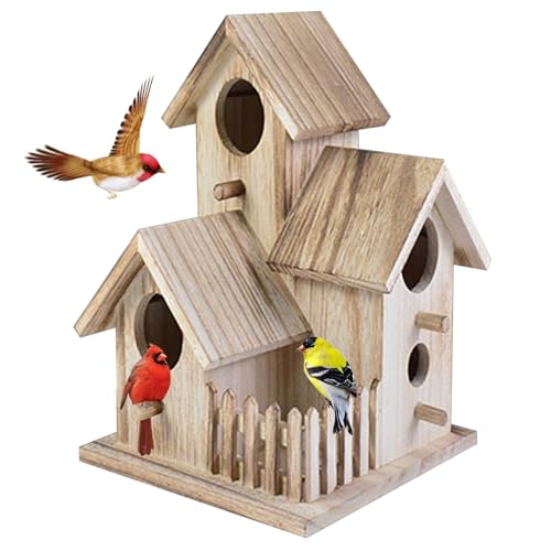 AOpghY Vogelhaus Holz Vogelhäuser für Garten Neuheit Nistkasten Naturvogel Hotel Hütte für Outdoors Gartenbaum Balkon Garten von AOpghY