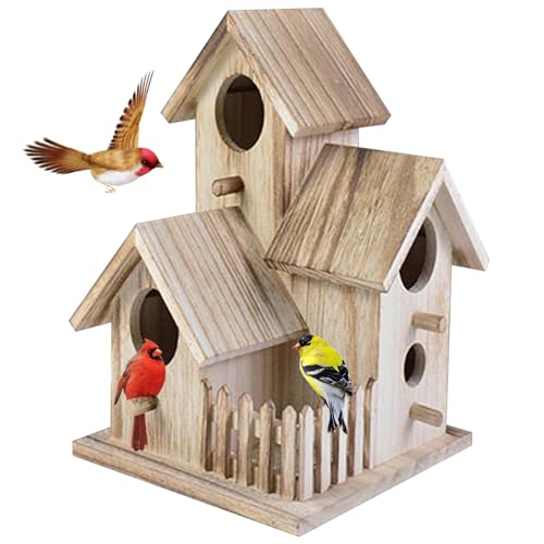 AOpghY Vogelhaus Holz Vogelhäuser für Garten Neuheit Vogel Nistbox Natural Bird Hotel Hütte für Outdoors Gartenbaum Balkon Gartenbedarf von AOpghY