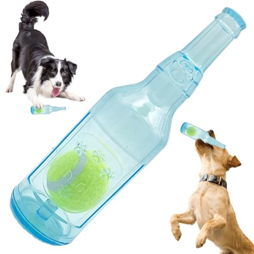 AOpghY Wasserflasche Hund Spielzeug 8in Quietschende Hund Kauen Spielzeug mit Tennisball in niedlichen einzigartigen Gummi -Hundespielzeug für Zahnen, Training, Stressabbau Tierwaren von AOpghY