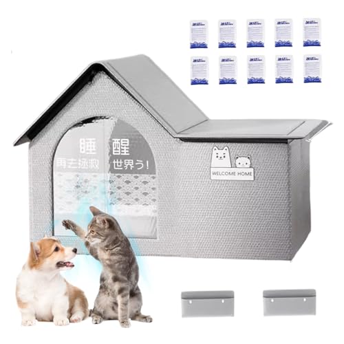 Cat House 3 Schichten Schutzkühlung Katzenhaus im Sommer 20,9 x 16 x 16.2 Haustierkühlung Innenhundehaus mit 10 Eisbeutel und 2 Baumwollbeutel für Haustiere innerhalb von 10 kg Haustier Vorräte von AOpghY