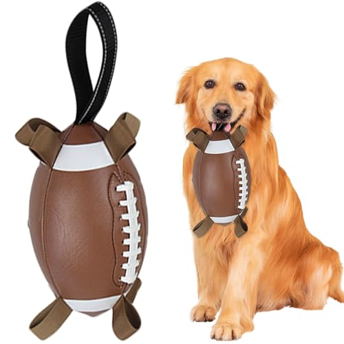 Hundefußball 7,8 Zoll mit unzerstörbarer Hundeball-Bissresistant interaktiver Hundespielzeugkugel, um ungiftige Latex-Hundebälle für aggressive Kauen, Outdoor-Spiel-Haustier-Essentials zu holen von AOpghY