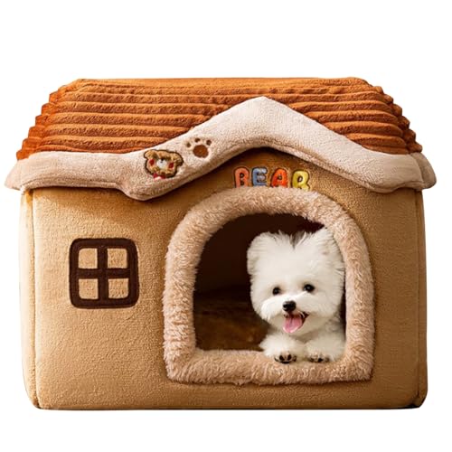 Hundehaus innen warm warm abtrennbar kleines Hundehaus 15.8x11.8x12,6 Zoll großes Weltraum -Hundeschloss Nicht -Slip -Hundehöhle für kleine und mittlere Hunde Haustierversorgungen von AOpghY