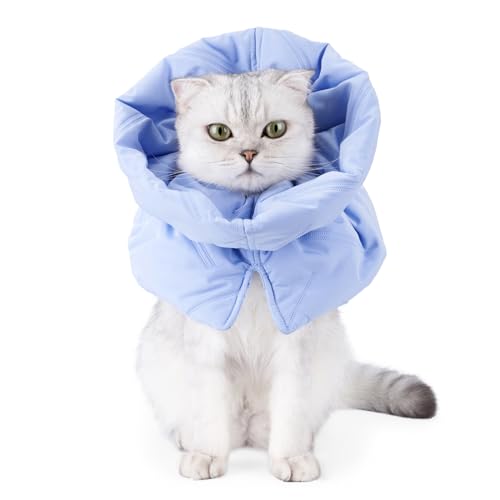 Katzenkegelkragen einstellbare warme weiche Katzenkegel Anti-Kratzer-Stop Licking Folding Cat Recovery Collar Wiederverwendbares Kätzchenkegel m Haustierzubehör von AOpghY