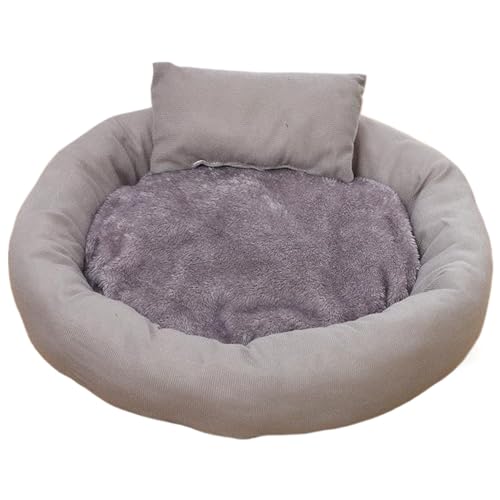 Rundes Katzenbett mit Kissenbaumkissen, gefülltem Plush-Donut-Katzenbett mit Kissen nicht rutschminimalistische Katzenbetten für Innenkatzen, Geschenke für Katzen, MCAT-Häuser Eigentumswohnungen von AOpghY