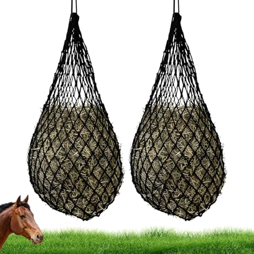 APACALI 2 Stück Heunetz für Pferde engmaschig mit Karabinerhaken, Heunetz engmaschig 5x5 cm, Heunetz Pferd Heusack für Pferde, artgerechte Fütterung verbessert Verdauung APACALI 2 Stück Heunetz für Pferde engmaschig mit Karabinerhaken, Heunetz engmaschig 5x5 cm, Heunetz Pferd Heusack für Pferde, artgerechte Fütterung verbessert Verdauung von APACALI