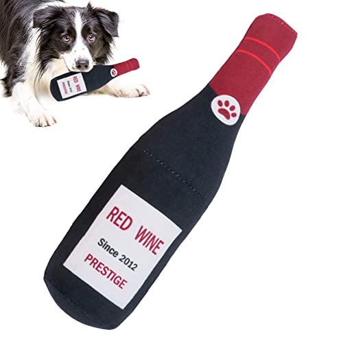 Hunde-Bierflaschen-Plüschspielzeug, Haustier-Plüsch-Quietschspielzeug, Rotwein-Champagner, süßes Hundeflaschenspielzeug, lustiges Rotwein-Quietsch-Hundespielzeug, Hundekauspielzeug for mittelgroße und von APANSHJY