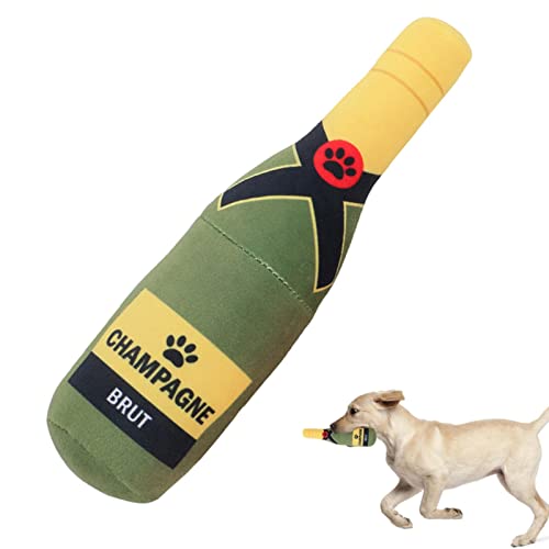 Hunde-Bierflaschen-Plüschspielzeug, Haustier-Plüsch-Quietschspielzeug, Rotwein-Champagner, süßes Hundeflaschenspielzeug, lustiges Rotwein-Quietsch-Hundespielzeug, Hundekauspielzeug for mittelgroße und von APANSHJY