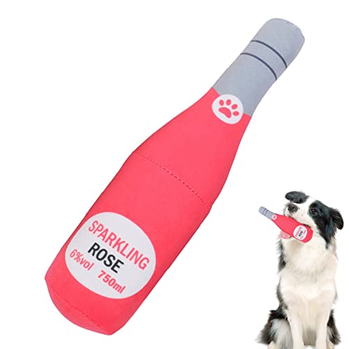 Hunde-Bierflaschen-Plüschspielzeug, Haustier-Plüsch-Quietschspielzeug, Rotwein-Champagner, süßes Hundeflaschenspielzeug, lustiges Rotwein-Quietsch-Hundespielzeug, Hundekauspielzeug for mittelgroße und von APANSHJY