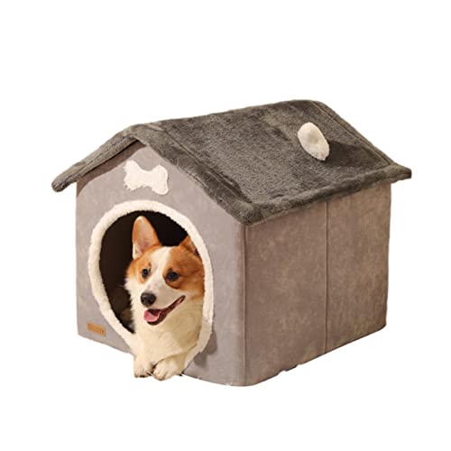 Warmes Katzenhaus for den Winter | Geschlossenes warmes Plüsch-Schlafnestbett mit abnehmbarem Kissen – Haustierhaus for kleine, mittelgroße und große Hunde und Katzen, warmes Katzennest for den Winter von APANSHJY