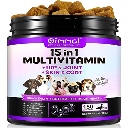 15-in-1-Multivitamin präparate für Hunde, Multivitamin für Hüfte und Gelenke von Hunden, natürliche tägliche Vitamin-Kautabletten für Hunde, Unterstützung der Tiergesundheit, Haut, Immunität von APCKFLEE