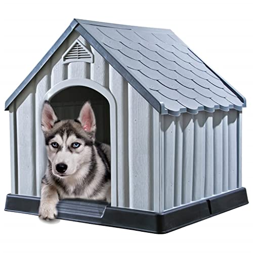 APCSA Animals & Pet Supplies – Hundehaus aus Kunststoff, 92 x 87 x 91 cm, Grau von APCSA