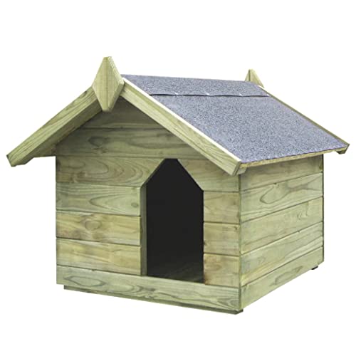 Hundezubehör – Haustierbedarf – Garten-Hundehaus mit Öffnung Dach imprägniert Kiefernholz von APCSA
