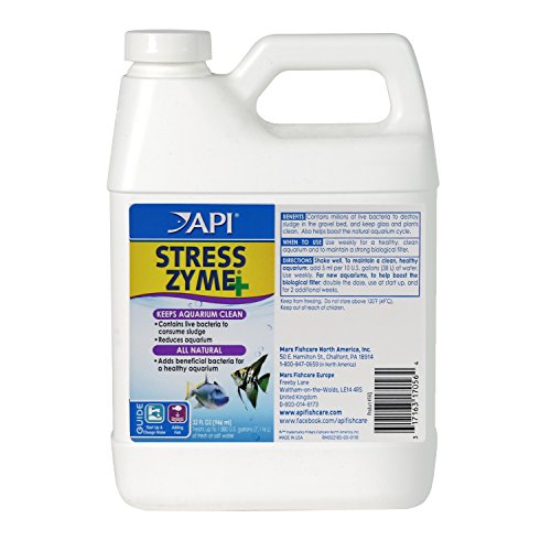 API Stress Zyme Reinigungslösung für Süß- und Salzwasseraquarien, Weiß von API