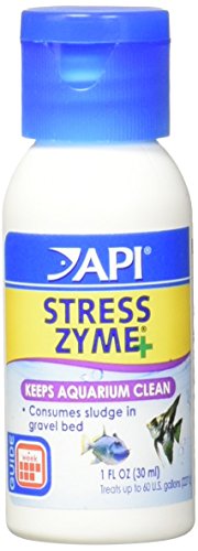 API Stress Zyme Süß- und Salzwasser-Aquarium-Reinigungslösung, Flasche, Blau und Violett, 473-ml-Flasche von API