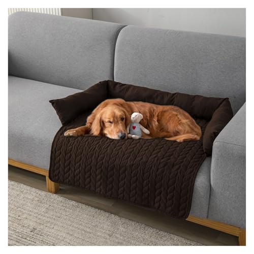 APMOE Hundebett Sofa, Hundedecke Sofaschutz Hund Sofadecke Waterproof Hundekissen Auto Hundebett Couch Hunde für Furniture Protection Couch Cushion für Dogs(Braun,75x120x15cm) von APMOE