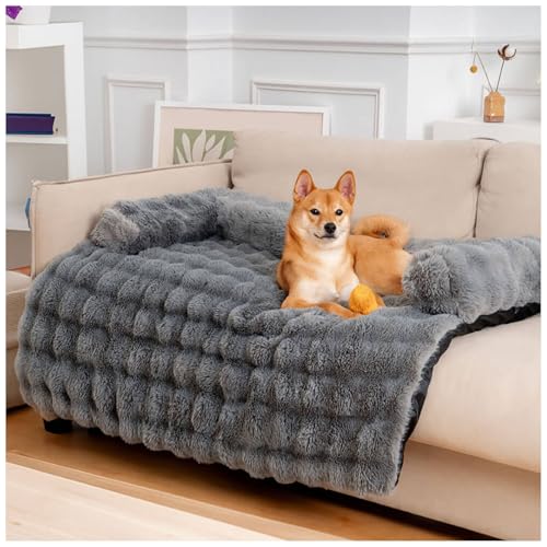 APMOE Hundebett Sofa, Sofaschutz Hund Waschbare Hundedecke Sofa Antifouling Hundedecke Sofaschutz Hundebett Couch Hunde rutschfestes für Bett/Sofa/Auto(Grau,L) von APMOE