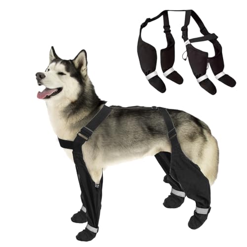 Suspender Dog Boots, 2025 Neu Hundeschuhe Pfotenschutz Outdoor, Verstellbarer Hundepfotenschutz Hundegamaschen, Hundesocken Anti Rutsch Pfotenschutz für Hundeschuhe Winter Outdoor (L) von APODESS