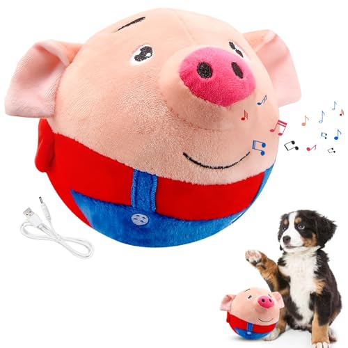 APOMOONS Aktiv Bewegliches Haustier Plüschtier, Interaktives Hundespielzeug, Sprechendes Tier Plüschtier für Hund, USB Wiederaufladbare Interaktive Waschbare Cartoon Schwein Plüsch Sound von APOMOONS