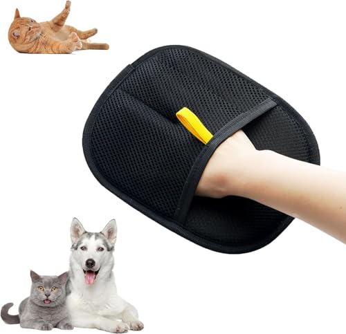 Double Sided Grooming Glove for Pets, Pet Hair Remover Gloves for Dog & Cat, Pet Grooming Gloves, Static Removal Gloves, Reusable Pet Hair Remover Glove for Washing Deshedding Grooming (1Pcs) von APRILADY