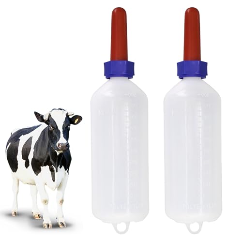 Kalb-Futterspender Milchflasche für Nutztiere, Trinkflaschen, Kälber, Stillmilch, Fütterungsflasche für Nutztiere, 1000 ml, 2 Stück von APlayfulBee