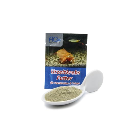 AQ4Aquaristik Futter für Urzeitkrebse (Triops, Feenkrebse, Artemia) -mit Anleitung- Aufzuchtfutter für Nauplien mit Chlorella Algen, pflanzlichen und tierischen Bestandteilen, Mineralstoffen, 5 g von AQ4Aquaristik