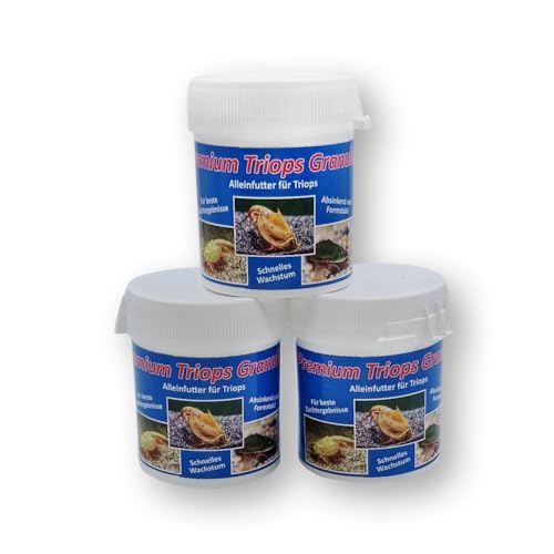 Premium Triops Granulat - Alleinfutter für Triops, hochwertiges Futter für Haltung und Zucht der Urzeitkrebse - Triops Futter und Hauptfutter, 3x40g von AQ4Aquaristik