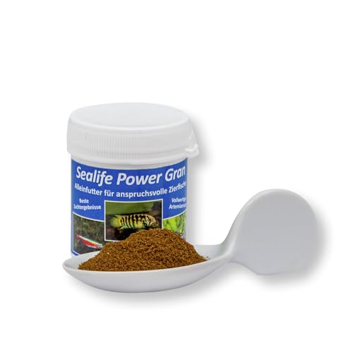 AQ4Aquaristik Sealife Power Gran, Alleinfutter und hochwertiges Aufzuchtfutter für Zierfische, Futtergranulat, Hauptfutter, 3x40g von AQ4Aquaristik