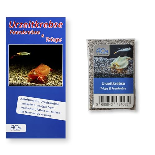 AQ4Aquaristik Urzeitkrebse Mix - Triops UND Feenkrebse in Kombination - (Zuchtansatz mit Urzeitkrebs-Eiern in Sand) mit Anleitung von AQ4Aquaristik