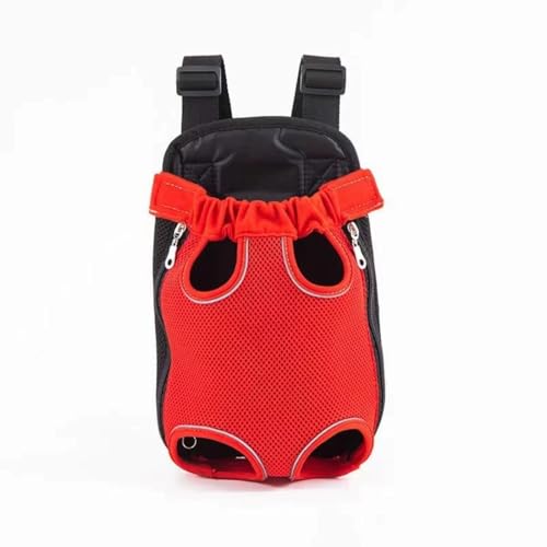 Hundebox Haustier Taschen Im Freien Mit Verstellbare Haustier Vordertasche, Katzen Hundetragerucksack, Reisetasche, Beine Ausgestreckt, Leicht Anzubringen FüR Reisen, Wandern, Camping (3XL,Rot) von AQCQDQ