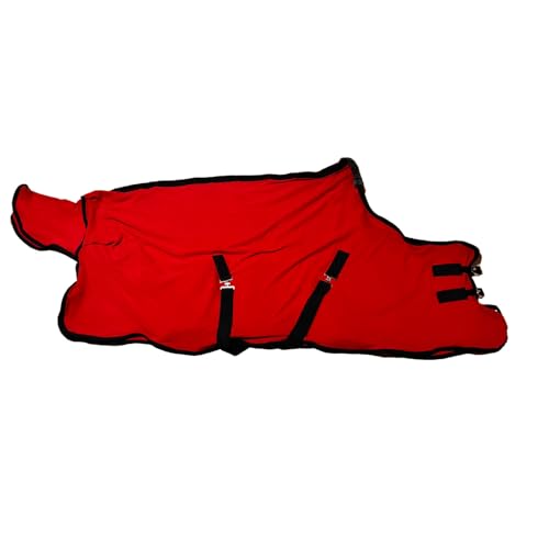 Wasserdichte Pferdedecke aus Fleece, für den Winter, wasserdicht, Premium-Pferdedecke, wasserdichte Decke, 135 cm, Rot von AQINGR