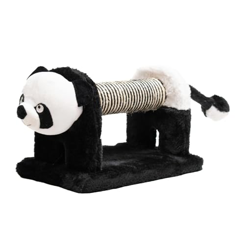 Kratzbaum aus Sisal und Plüsch für Katzen in Panda-Form, widerstandsfähiges Material für viel Spaß für Ihre Katze, Maße: 56 x 18 x 18 cm von AQPET