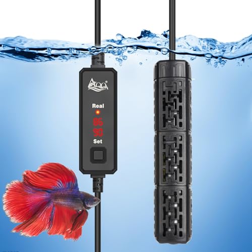 AQQA Aquarium-Heizung, 150 W Aquarium-Heizung mit externer Steuerung von 15 - 33,9 °C, schnelle Heizung, Trockenbrennbeständigkeit und Übertemperaturschutzsystem von AQQA